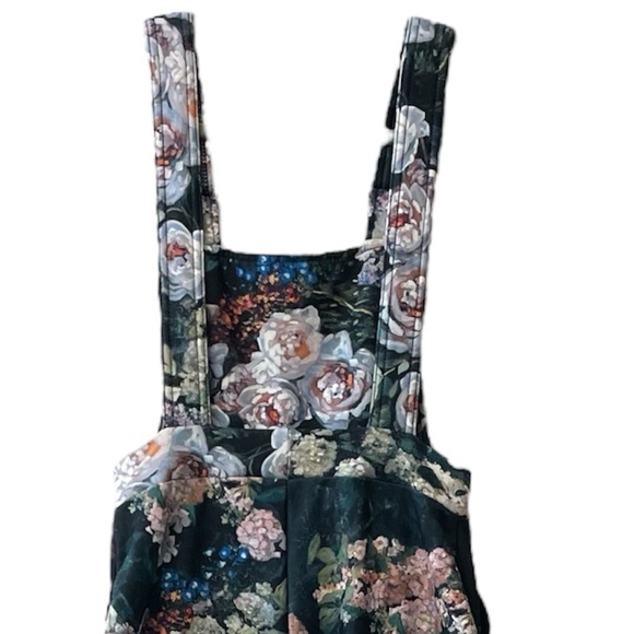 BlackMilk Take My Monet Black Art to Wear Floral Spring Flower Overalls - Picture 6 of 13